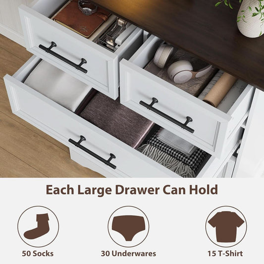 White Farmhouse Dresser FortyFourInchesTall Storage